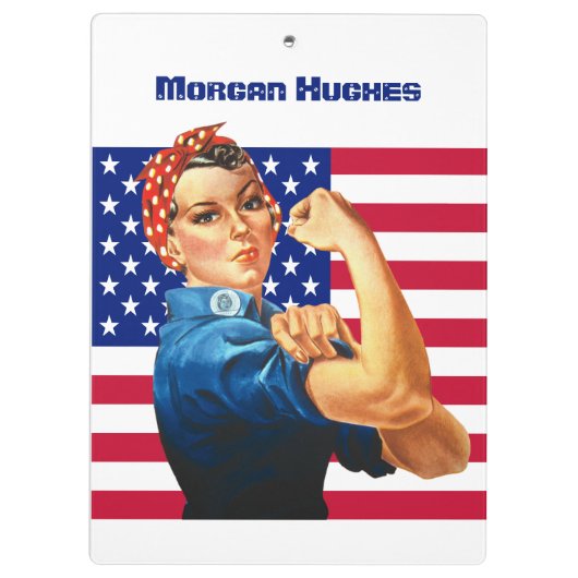 米国国旗でリベッターをロージーカスタム文字 クリップボード (裏面)