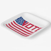 米国国旗で投票 ペーパープレート (傾斜あり)