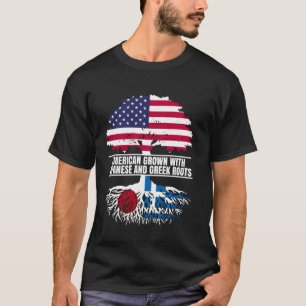 米国国旗で育った伝統日本のギリシャR Tシャツ