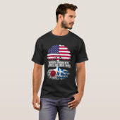 米国国旗で育った伝統日本のギリシャR Tシャツ (正面フル)