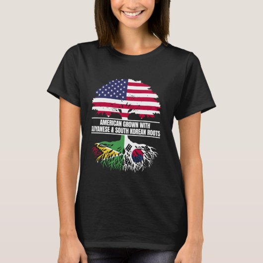 米国国旗で育てられた伝統ガイヤナサウスコール Tシャツ (正面)