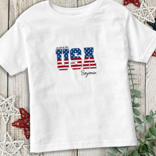 米国国旗で7月4日に作られた トドラーTシャツ