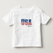 米国国旗で7月4日に作られた トドラーTシャツ (正面)