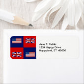 米国国旗とイギリス国旗のパターン ラベル (インサイチュ)