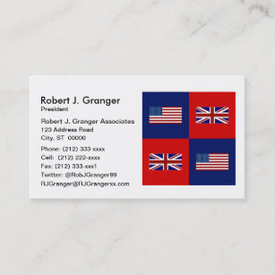 米国国旗とイギリス国旗のパターン 名刺