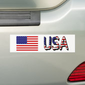 米国国旗とオーバーレイ・ブント バンパーステッカー (車上)