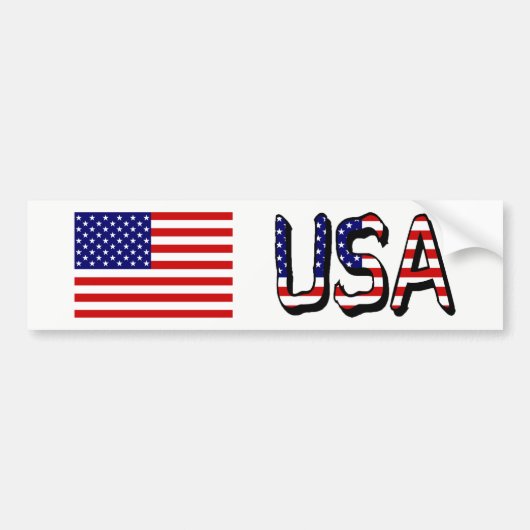 米国国旗とオーバーレイ・ブント バンパーステッカー (正面)