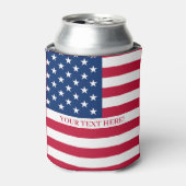 米国国旗とカスタム文字 缶クーラー (缶正面)