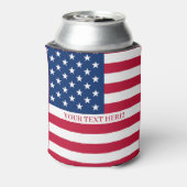 米国国旗とカスタム文字 缶クーラー (缶裏面)