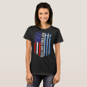 米国国旗とギリシャ最高の国旗独身のパパEver F Tシャツ (正面フル)