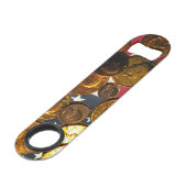 米国国旗とコインのステンレス鋼ボトルオープナー スピード栓抜き (正面アングル)