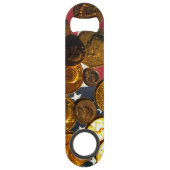 米国国旗とコインのステンレス鋼ボトルオープナー スピード栓抜き (正面)