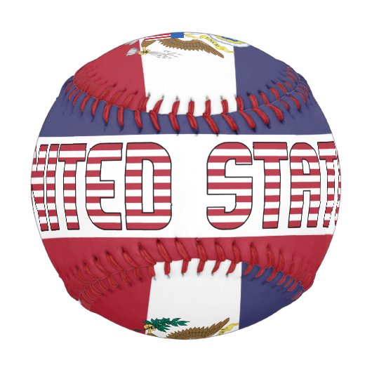 米国国旗とコート・オブ・アームズ 野球ボール (正面)