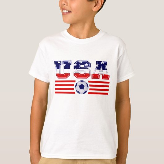 米国国旗とサッカー Tシャツ (正面)