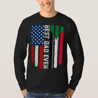 米国国旗とスーダン国旗の最高のパパーエバーファミリー Tシャツ