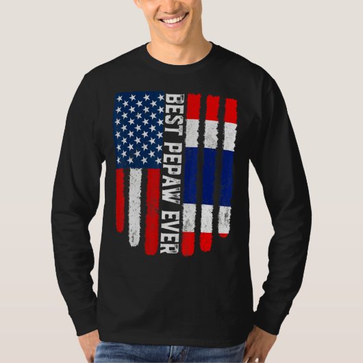 米国国旗とタイ国旗のペパ最高のウ・エバーファミー Tシャツ (正面)