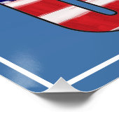 米国国旗とハゲのワシ ポスター (コーナー)