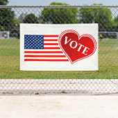 米国国旗とハートの投票 横断幕 (インサイチュ)