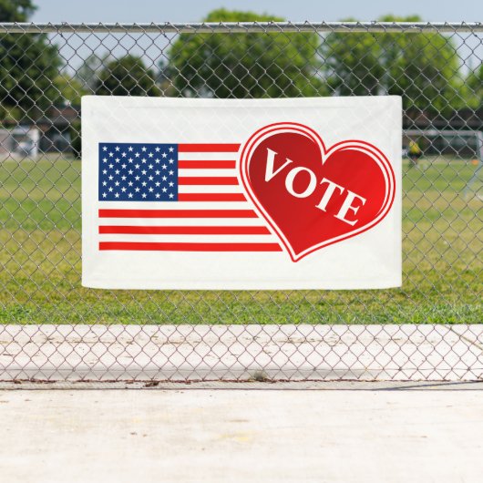 米国国旗とハートの投票 横断幕 (インサイチュ)