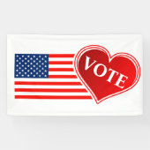 米国国旗とハートの投票 横断幕 (横)