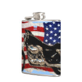 米国国旗とバイクのデザイン フラスク (左)