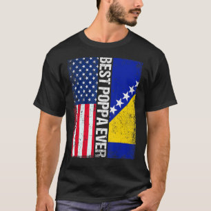 米国国旗とボスニア・ヘルツェゴビナ最高の国旗 Tシャツ