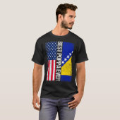 米国国旗とボスニア・ヘルツェゴビナ最高の国旗 Tシャツ (正面フル)