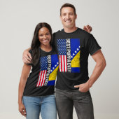米国国旗とボスニア・ヘルツェゴビナ最高の国旗 Tシャツ (ユニセックス)