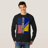 米国国旗とボスニア・ヘルツェゴビナ最高の国旗Nana E Tシャツ (正面フル)