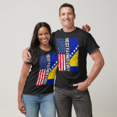 米国国旗とボスニア・ヘルツェゴビナ最高の国父 Tシャツ (ユニセックス)