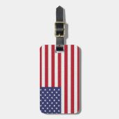 米国国旗と個人情報 ラゲッジタグ (正面縦)