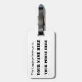 米国国旗と個人情報 ラゲッジタグ (裏面縦)