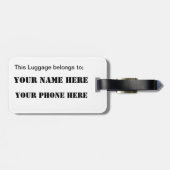 米国国旗と個人情報 ラゲッジタグ (裏面横)