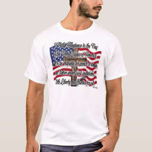 米国国旗と十字架による忠誠の誓い Tシャツ