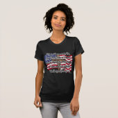米国国旗と十字架による忠誠の誓い Tシャツ (正面フル)