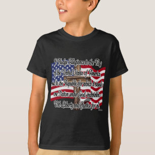 米国国旗と十字架による忠誠の誓い Tシャツ