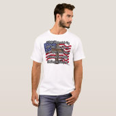 米国国旗と十字架による忠誠の誓い Tシャツ (正面フル)
