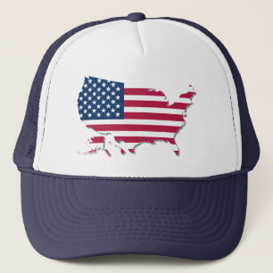 米国国旗と地図と愛国心 キャップ