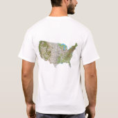 米国国旗と地図Tシャツ Tシャツ (裏面)