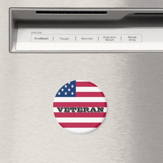 米国国旗と愛国的退役軍人USA マグネット (インサイチュ (食洗機))