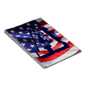 米国国旗と文字「A」スパイラルノートブック ノートブック (右側)