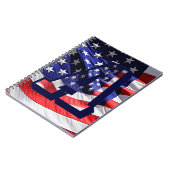 米国国旗と文字「A」スパイラルノートブック ノートブック (左側)