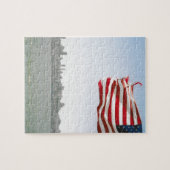 米国国旗と海岸線 ジグソーパズル (横)