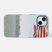 米国国旗と海岸線 iPhone 15ケース (裏面横)