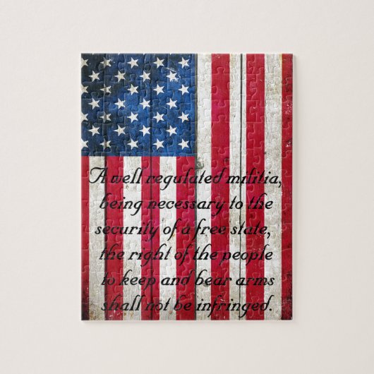 米国国旗と第2補正 ジグソーパズル (縦)