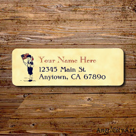 米国国旗と花火のアドレスカスタム ラベル