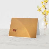 米国国旗と虹(カード) カード (黄色い花)