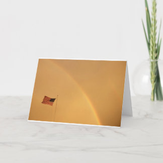 米国国旗と虹（カード） カード