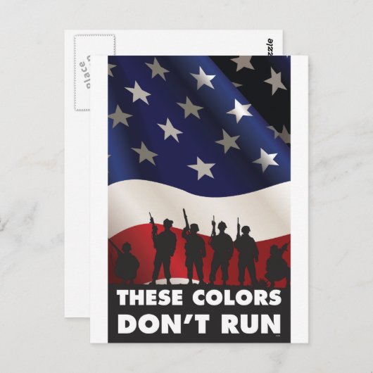 米国国旗と軍隊 – これらの色は表示され走ない ポストカード (正面/裏面)