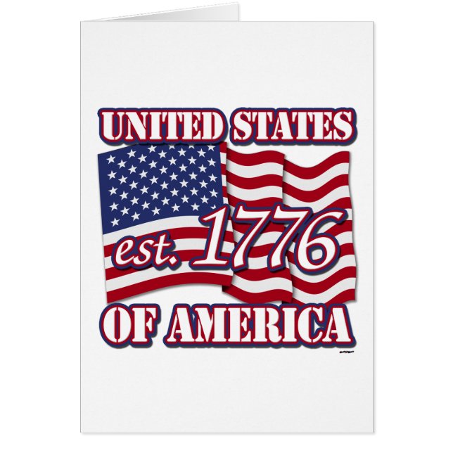 米国国旗と1776年のアメリカ合衆国est (正面)